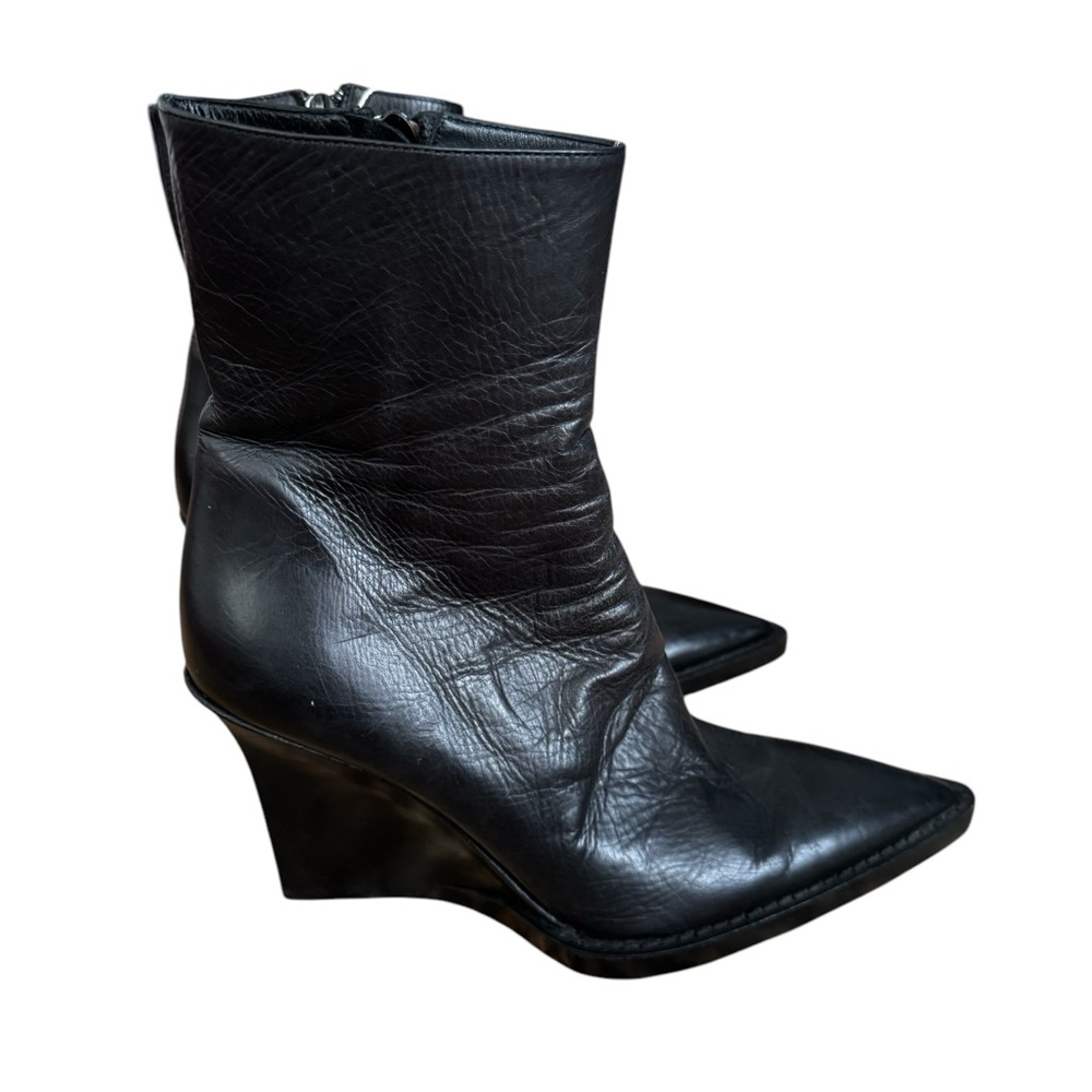 Ann Demeulemeester Black Wedge ankle booties Sz.38 - Picture 6 of 9
